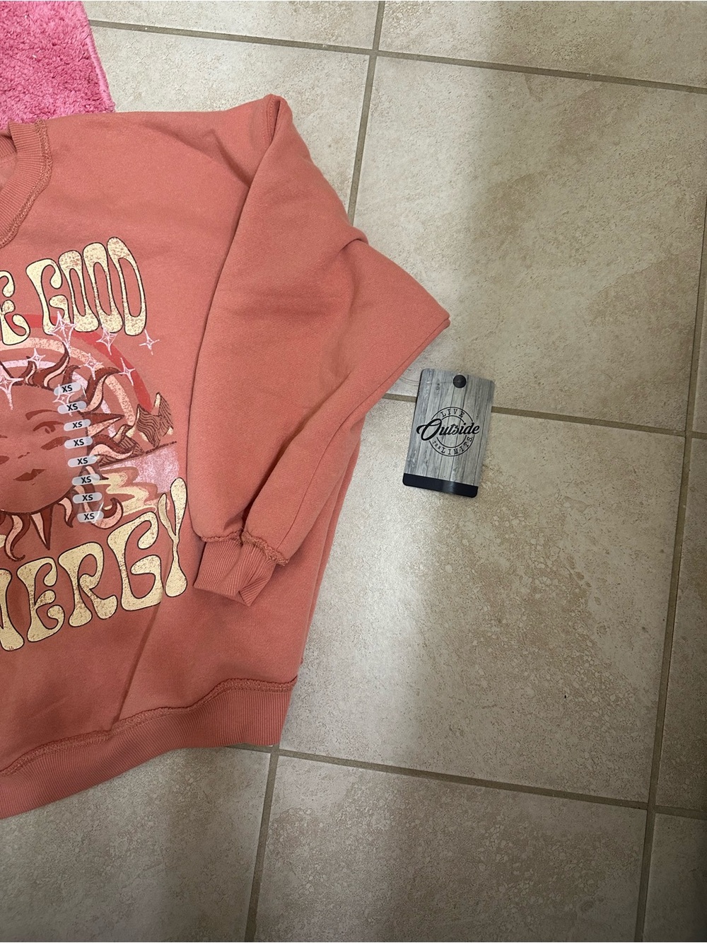 Radiant Good Energy Graphic Sweatshirt - Rust Pink - Picture 4 of 4